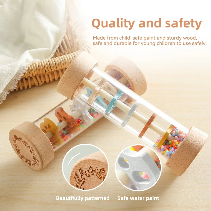 Bâton de pluie Montessori arc-en-ciel pour bébé 6 mois+ – Mélodie & Câlins
