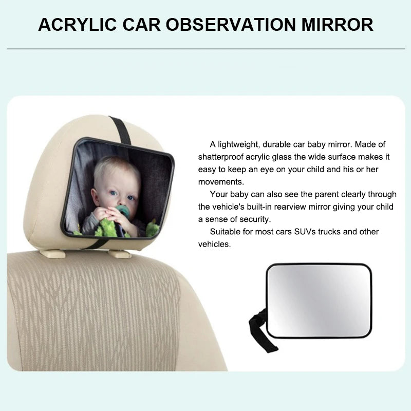 Miroir Bébé Voiture SEAMETAL – Angle Large & Ajustable