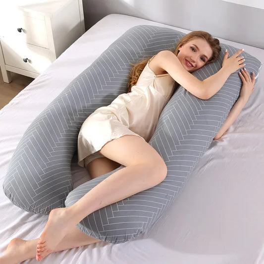 Coussin de Grossesse & Allaitement 130×70 cm – Soulage Dos & Nuque