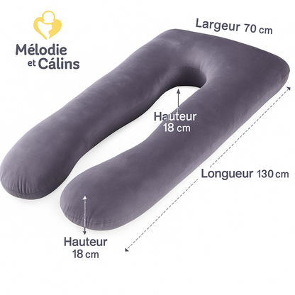 Coussin de Grossesse & Allaitement 130×70 cm – Soulage Dos & Nuque