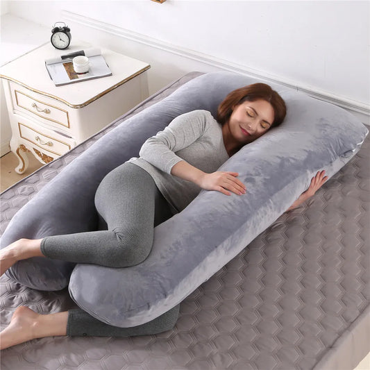 Coussin de Grossesse & Allaitement 130×70 cm – Soulage Dos & Nuque