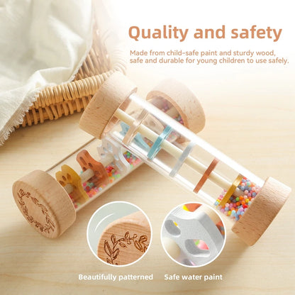 Bâton de pluie Montessori arc-en-ciel pour bébé 6 mois+ – Mélodie & Câlins
