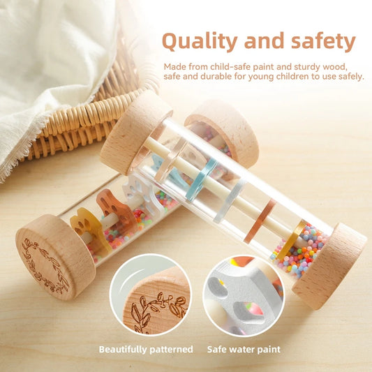 Bâton de pluie Montessori arc-en-ciel pour bébé 6 mois+ – Mélodie & Câlins